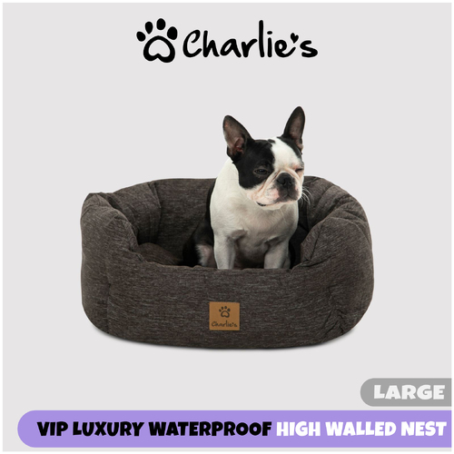 Charlie's Vip Luxury Waterproof High Walled Pet Nest Copper Grey - Large