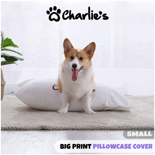 Charlie's Big Charlie Print Pet Pillowcase Cover White Small (75 X 46 Cm)