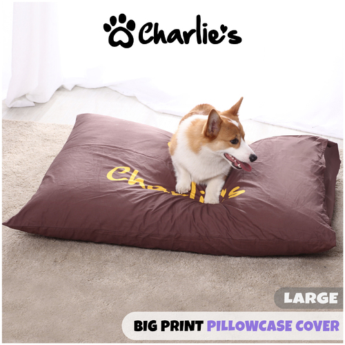 Charlie's Big Charlie Print Pet Pillowcase Cover Terracotta Large (115 X 90 Cm)