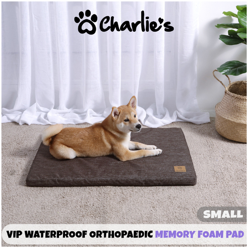 Charlie's Pet VIP Waterproof Orthopaedic Memory Foam Pad - Latte - Small