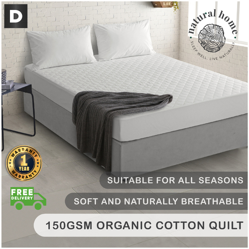 Natural Home Cotton Mattress Protector - White - Super King Bed