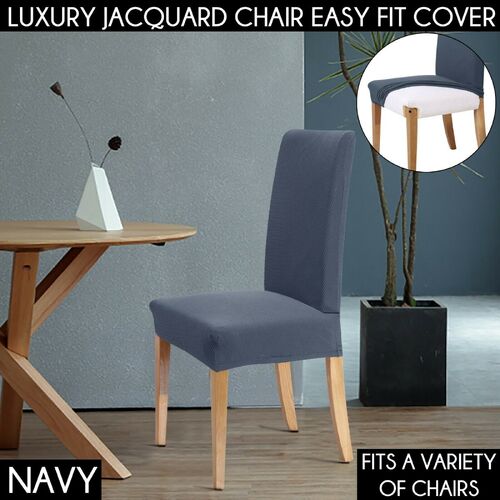 Sherwood Jacquard Easy Stretch Navy 1 Seater Chair Cover