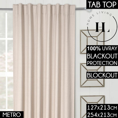 Home Living Linen Classic Metro Blockout Curtains Concealed Tab Top Shades Blackout Curtain Metro 127Cm Width By 213Cm Length