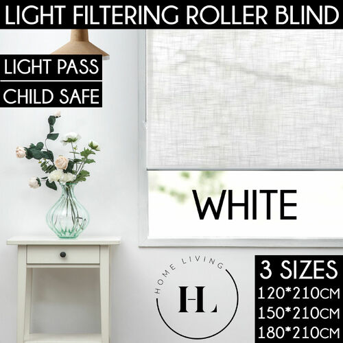 Home Living Faux Linen Roller Blind White 120*210Cm