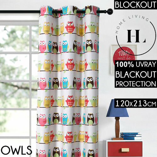 Home Living Owls Eyelet Curtain 120X213Cm Multi