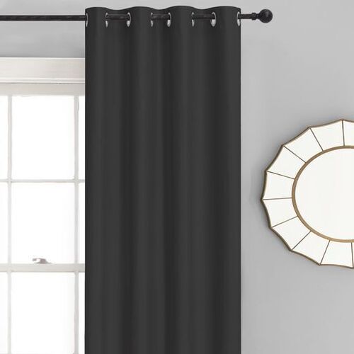 Home Living Albany Blockout Eyelet Curtain Single Panel Black - 140x221cm