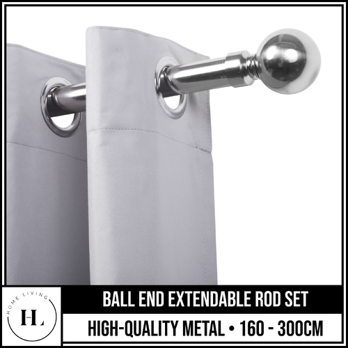 Home Living Ball End Extendable Rod Set---Metal / Plating Silver 160 - 300cm
