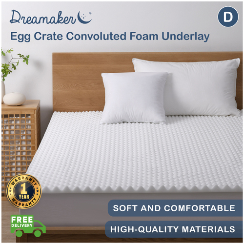 Dreamaker Egg Crate Convoluted Foam Underlay - King Single Bed