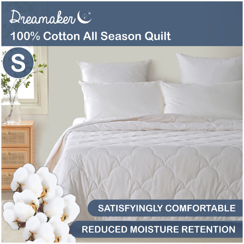 Dreamaker 100% All Season Cotton Quilt - Single Bed