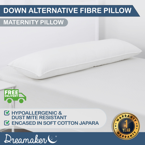 Dreamaker Down Alternative Microfibre Body & Maternity Pillow - 150 X 48Cm 