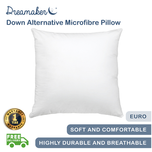 Dreamaker Down Alternative Microfibre European Pillow - 65x65cm