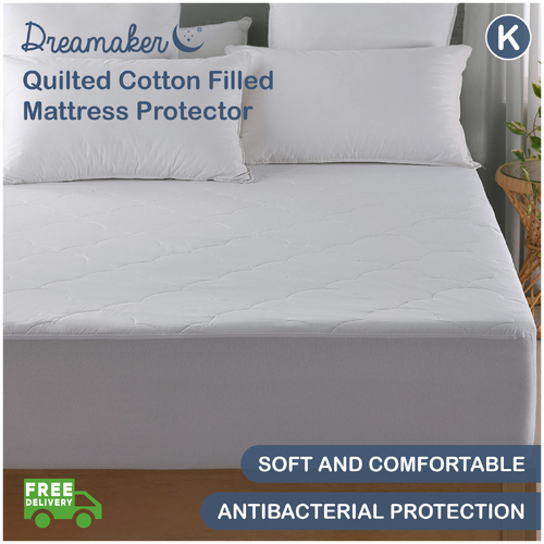 Dreamaker Quilted Cotton Filled Mattress Protector - King Bed