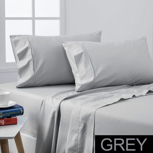 Dreamaker Coolmax Cotton Rich Sheet Set Silver - Single Bed