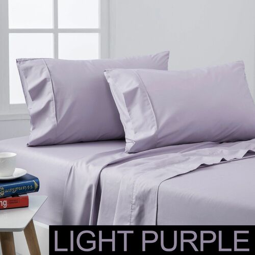 Dreamaker Coolmax Cotton Rich Sheet Set Light Purple - Double Bed