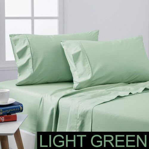 Dreamaker Coolmax Cotton Rich Sheet Set Light Green - Double Bed