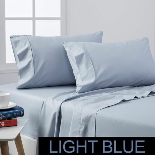 Dreamaker Coolmax Cotton Rich Sheet Set Blue - King Bed