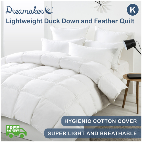 Dreamaker Lightweight Duck Down Quilt King Bed