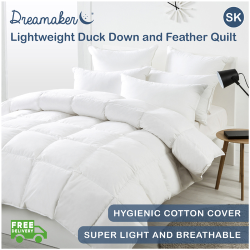 Dreamaker Lightweight Duck Down Quilt Super King Bed