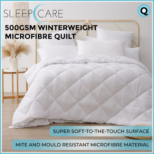 Sleepcare 500GSM Winterweight Microfibre Quilt - Queen Bed