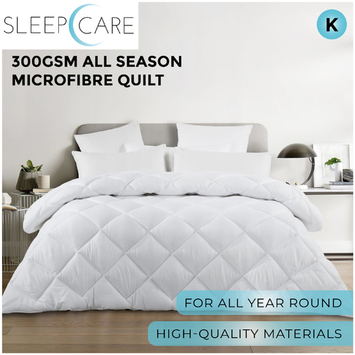Sleepcare 300Gsm All Season Microfibre Quilt - Super King Bed