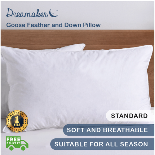 Dreamaker Goose Feather and Down Standard Pillow Twin Pack