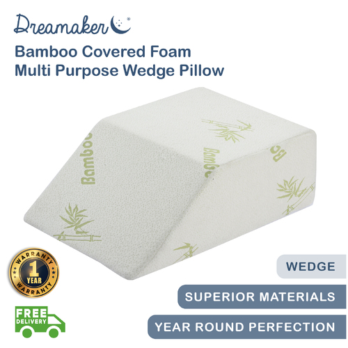 Dreamaker Bamboo Covered Foam Multi Purpose Wedge Pillow