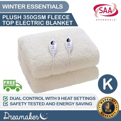 Dreamaker 350 Gsm Fleece Top Electric Blanket - King Bed
