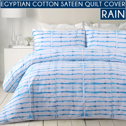 Dreamaker Shibori Printed Quilt Cover Set King Bed Rain