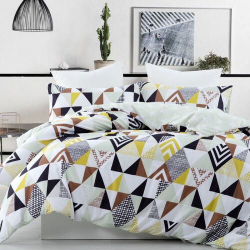 Dreamaker Printed Quilt Cover Set Ethan - King Single Bed 
