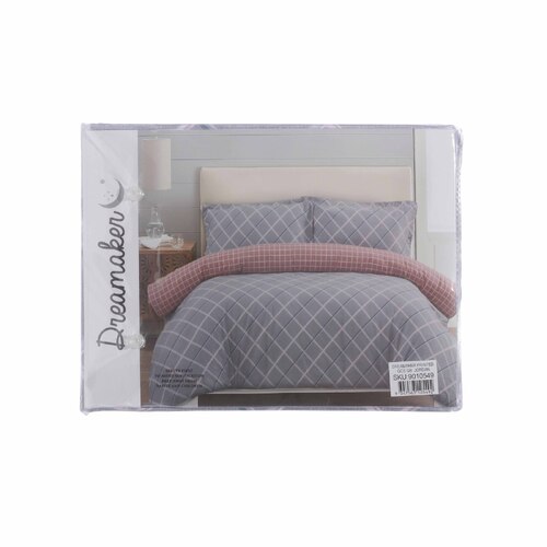 Dreamaker Printed Cotton Sateen Quilt Cover Set Queen Bed Jordan