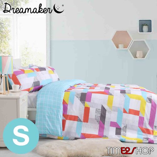 Dreamaker Printed Microfibre Quilt Cover Set Single Bed Milton