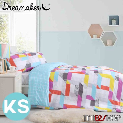 Dreamaker Printed Microfibre Quilt Cover Set King Single Bed Milton