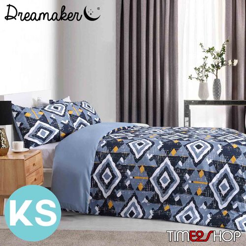 Dreamaker Printed Microfibre Quilt Cover Set King Single Bed Damacus
