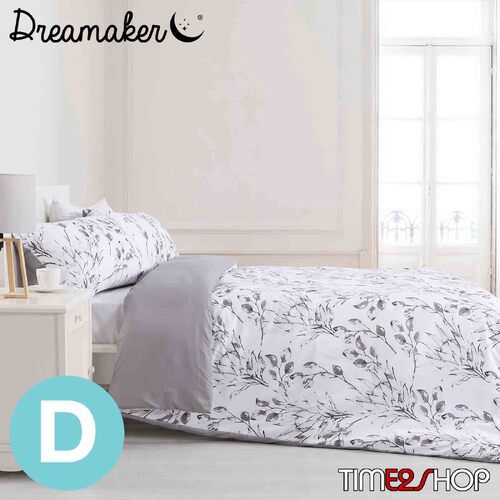Dreamaker Printed Microfibre Quilt Cover Set Double Bed Meadow