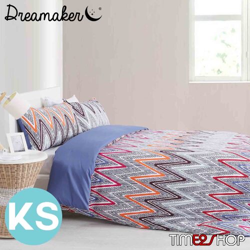 Dreamaker Printed Microfibre Quilt Cover Set King Single Bed Alberta