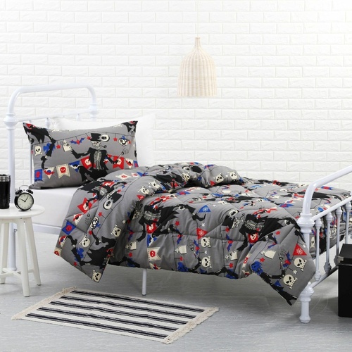 Dreamaker Bone Party Quilt Cover Sheet King Single