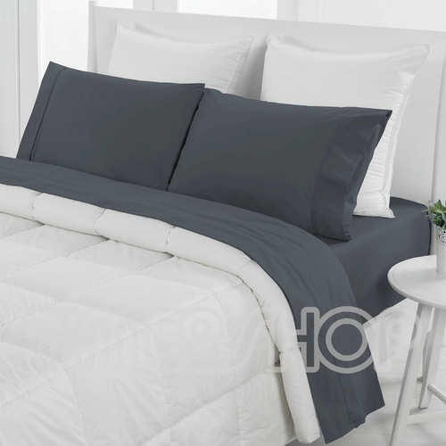 Dreamaker 250Tc Plain Dyed Sheet Set Slate Single  Bed
