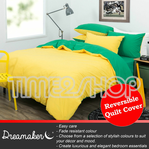 Dreamaker 250Tc Plain Dyed Reversible Quilt Cover - Queen Bed