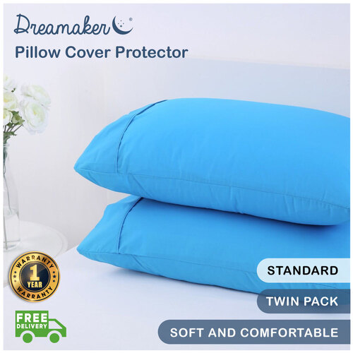 Pair Of Standard Pillowcases Cover Bedding Pillow Pillowcase Protector 17 Colour