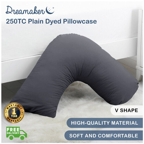 Dreamaker 250Tc V Shape Pillow Home Cover Bedding Pillowcases Protector Single Pack (1 Pillow Case)