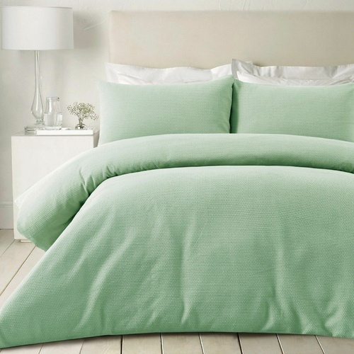 Dreamaker Amber Waffle Quilt Cover Set Lime Green - King Bed