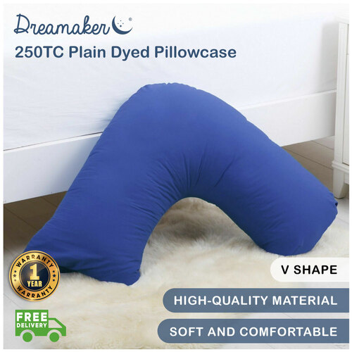 Dreamaker 250Tc Plain Dyed V Shape Pillowcase - 78X78Cm Marine