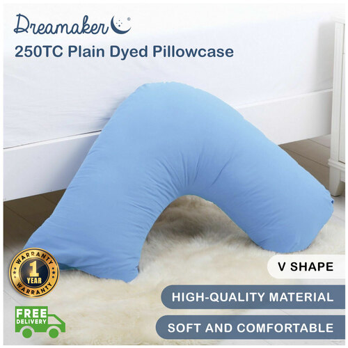 Dreamaker 250Tc Plain Dyed V Shape Pillowcase - 78X78Cm Charmbray