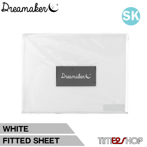 Dreamaker 1000Tc Cotton Sateen Fitted Sheet White Super King Bed